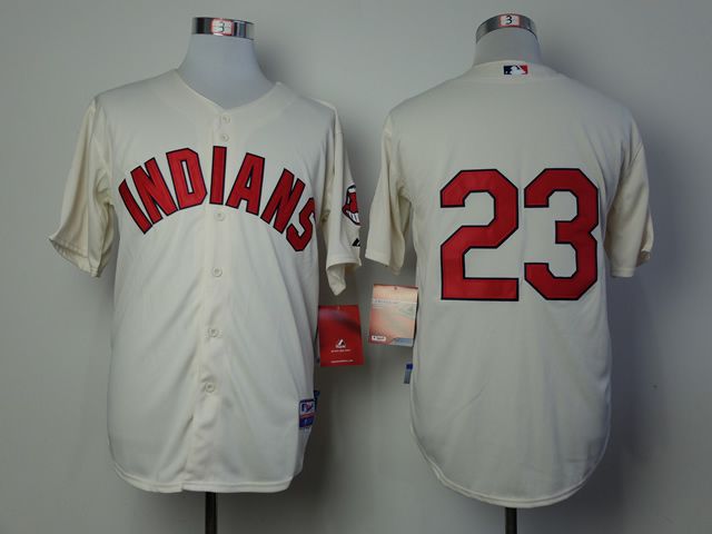 Men Cleveland Indians #23 Brantley Cream MLB Jerseys